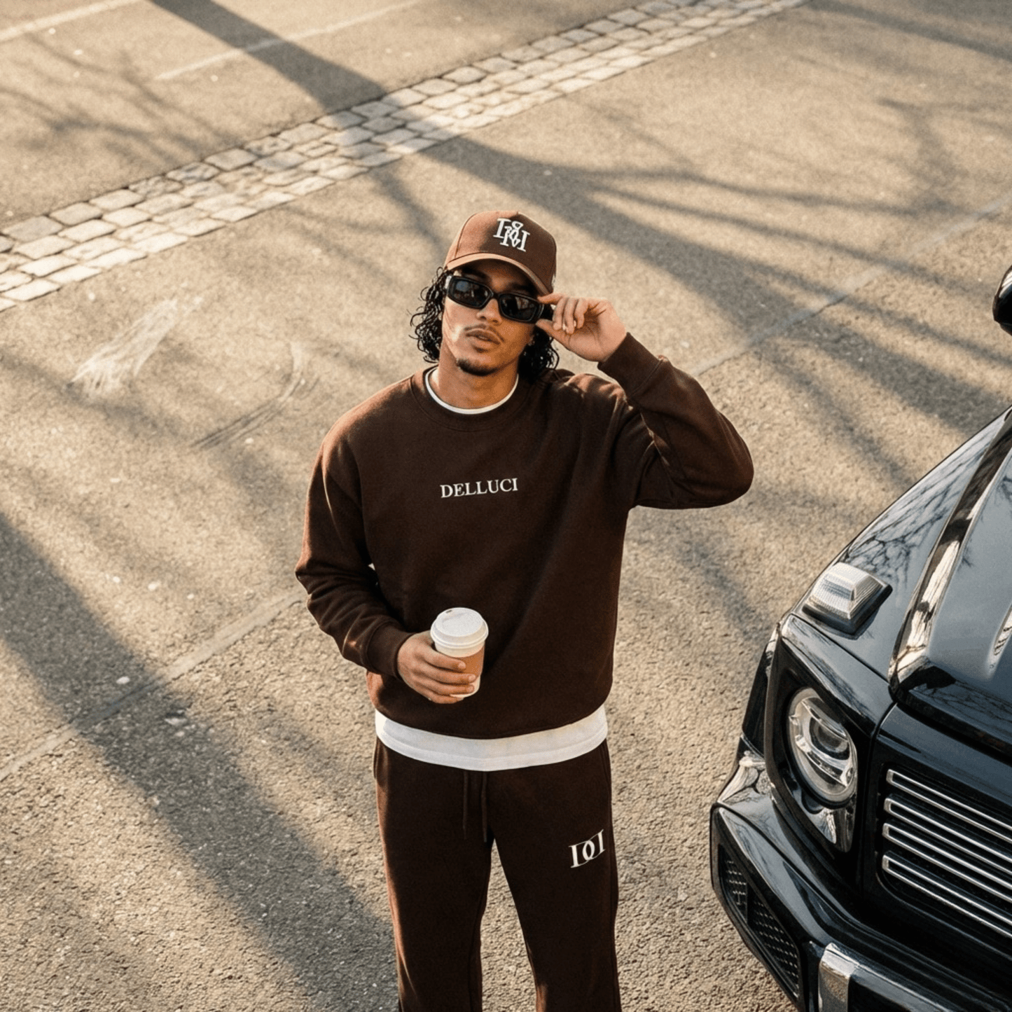 Delluci OG Set - Brown Crewneck & Wide - Leg - Delluci